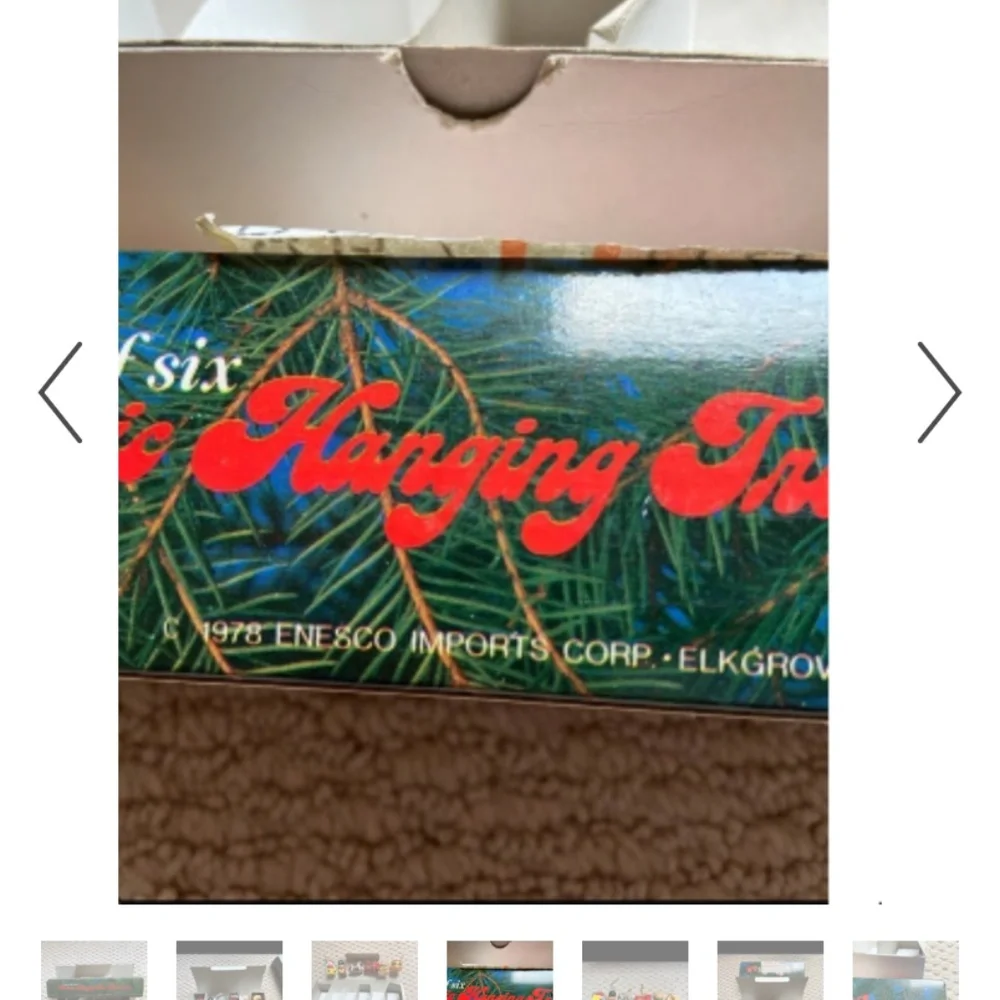Vintage 1978 Christmas Ornaments Six in Box VGC